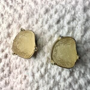 Sam Edelman Druzy Created Stone earings posts gold tone bezel
